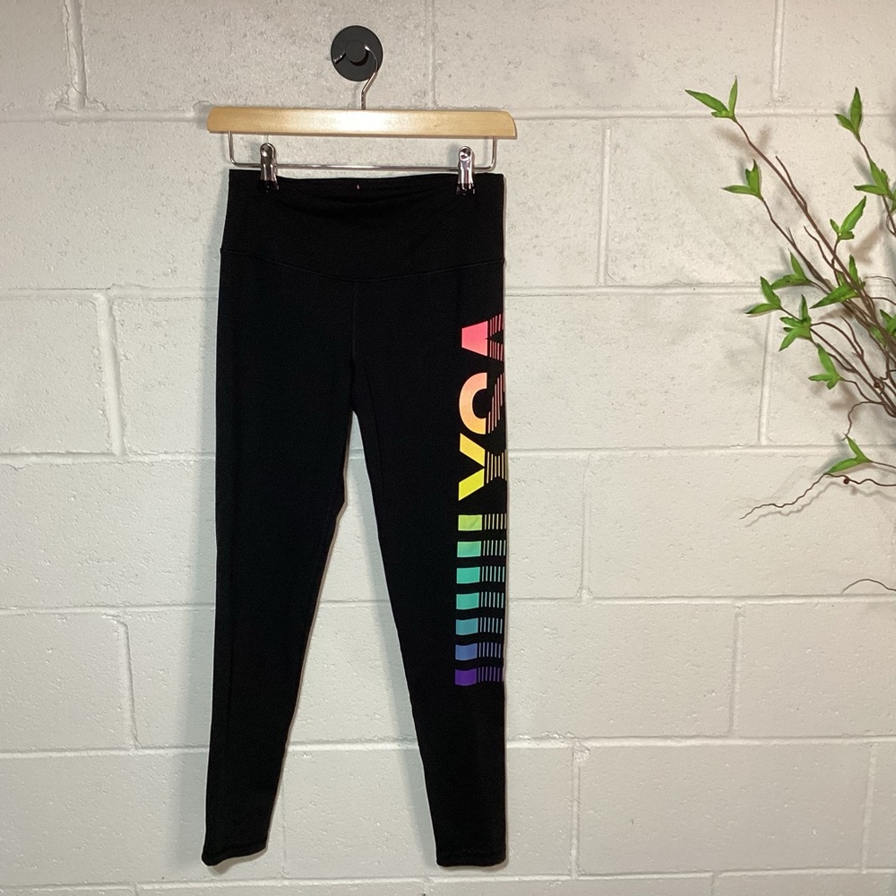 Victoria's Secret Black Leggings with Colorful Lettering